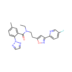 CCN(CCc1cc(-c2ccc(F)cn2)no1)C(=O)c1cc(C)ccc1-n1nccn1 ZINC000142876296