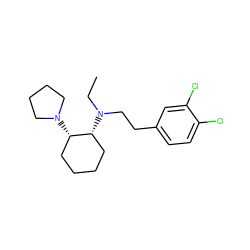 CCN(CCc1ccc(Cl)c(Cl)c1)[C@@H]1CCCC[C@@H]1N1CCCC1 ZINC000040472003