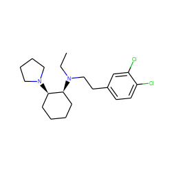 CCN(CCc1ccc(Cl)c(Cl)c1)[C@H]1CCCC[C@H]1N1CCCC1 ZINC000038349233