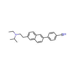 CCN(CCc1ccc2cc(-c3ccc(C#N)cc3)ccc2c1)C(C)C ZINC000028901484