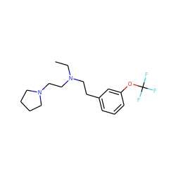 CCN(CCc1cccc(OC(F)(F)F)c1)CCN1CCCC1 ZINC000040974608