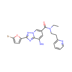 CCN(CCc1ccccn1)C(=O)c1cc(N)c2nc(-c3ccc(Br)o3)nn2c1 ZINC000026981960