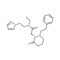 CCN(CCn1cccn1)C(=O)C[C@H]1C(=O)NCCN1CCc1ccccc1 ZINC000015065008