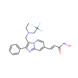 CCN(Cc1c(-c2ccccc2)nc2cc(/C=C/C(=O)NO)ccn12)CC(F)(F)F ZINC000143634422