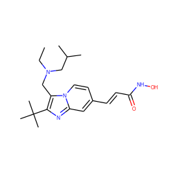 CCN(Cc1c(C(C)(C)C)nc2cc(/C=C/C(=O)NO)ccn12)CC(C)C ZINC000143585454