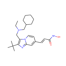 CCN(Cc1c(C(C)(C)C)nc2cc(/C=C/C(=O)NO)ccn12)CC1CCCCC1 ZINC000143040608