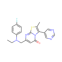 CCN(Cc1cc(=O)n2c(-c3cncnc3)c(C)sc2n1)c1ccc(F)cc1 ZINC000653842746