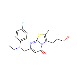 CCN(Cc1cc(=O)n2c(CCCO)c(C)sc2n1)c1ccc(F)cc1 ZINC000653850993