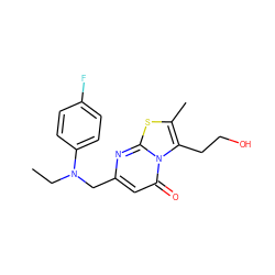 CCN(Cc1cc(=O)n2c(CCO)c(C)sc2n1)c1ccc(F)cc1 ZINC000653850988