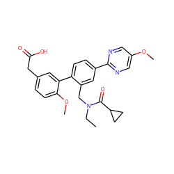 CCN(Cc1cc(-c2ncc(OC)cn2)ccc1-c1cc(CC(=O)O)ccc1OC)C(=O)C1CC1 ZINC000066111978