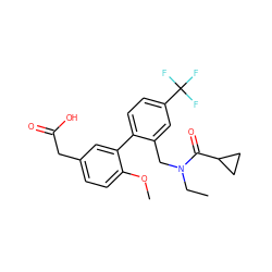 CCN(Cc1cc(C(F)(F)F)ccc1-c1cc(CC(=O)O)ccc1OC)C(=O)C1CC1 ZINC000068244762