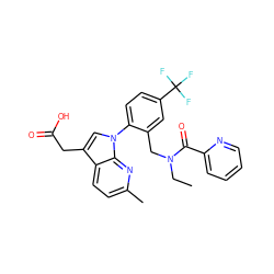 CCN(Cc1cc(C(F)(F)F)ccc1-n1cc(CC(=O)O)c2ccc(C)nc21)C(=O)c1ccccn1 ZINC000208721131