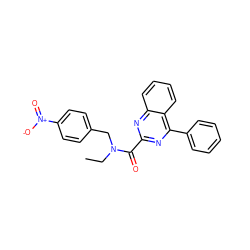 CCN(Cc1ccc([N+](=O)[O-])cc1)C(=O)c1nc(-c2ccccc2)c2ccccc2n1 ZINC000169347404