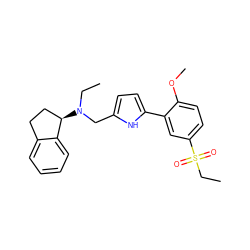 CCN(Cc1ccc(-c2cc(S(=O)(=O)CC)ccc2OC)[nH]1)[C@@H]1CCc2ccccc21 ZINC000003810669