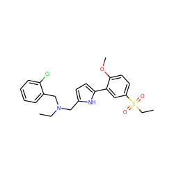 CCN(Cc1ccc(-c2cc(S(=O)(=O)CC)ccc2OC)[nH]1)Cc1ccccc1Cl ZINC000026988910