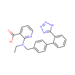 CCN(Cc1ccc(-c2ccccc2-c2nnn[nH]2)cc1)c1ncccc1C(=O)O ZINC000013832827