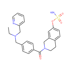 CCN(Cc1ccc(C(=O)N2CCc3ccc(OS(N)(=O)=O)cc3C2)cc1)Cc1ccccn1 ZINC000473115249