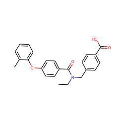 CCN(Cc1ccc(C(=O)O)cc1)C(=O)c1ccc(Oc2ccccc2C)cc1 ZINC000584598111