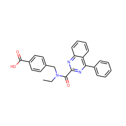 CCN(Cc1ccc(C(=O)O)cc1)C(=O)c1nc(-c2ccccc2)c2ccccc2n1 ZINC000169347406