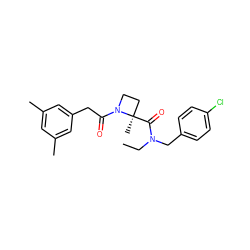 CCN(Cc1ccc(Cl)cc1)C(=O)[C@]1(C)CCN1C(=O)Cc1cc(C)cc(C)c1 ZINC000205410789