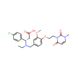 CCN(Cc1ccc(OCCn2c(=O)ccn(C)c2=O)c(OC)c1)[C@@H](CC(=O)O)c1ccc(Cl)cc1 ZINC000207213119