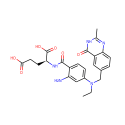 CCN(Cc1ccc2nc(C)[nH]c(=O)c2c1)c1ccc(C(=O)N[C@@H](CCC(=O)O)C(=O)O)c(N)c1 ZINC000026828801