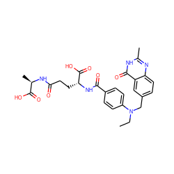 CCN(Cc1ccc2nc(C)[nH]c(=O)c2c1)c1ccc(C(=O)N[C@H](CCC(=O)N[C@H](C)C(=O)O)C(=O)O)cc1 ZINC000026991378