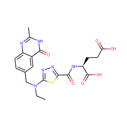 CCN(Cc1ccc2nc(C)[nH]c(=O)c2c1)c1nnc(C(=O)N[C@@H](CCC(=O)O)C(=O)O)s1 ZINC000013821856