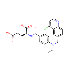 CCN(Cc1ccc2nccc(Cl)c2c1)c1ccc(C(=O)N[C@@H](CCC(=O)O)C(=O)O)cc1 ZINC000013726082