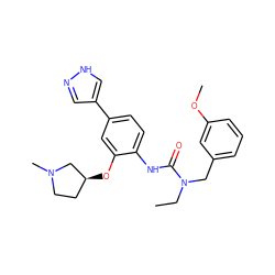 CCN(Cc1cccc(OC)c1)C(=O)Nc1ccc(-c2cn[nH]c2)cc1O[C@H]1CCN(C)C1 ZINC000095585894