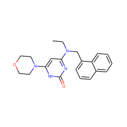 CCN(Cc1cccc2ccccc12)c1cc(N2CCOCC2)[nH]c(=O)n1 ZINC000095556460