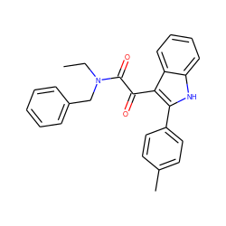 CCN(Cc1ccccc1)C(=O)C(=O)c1c(-c2ccc(C)cc2)[nH]c2ccccc12 ZINC000040866037