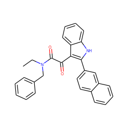 CCN(Cc1ccccc1)C(=O)C(=O)c1c(-c2ccc3ccccc3c2)[nH]c2ccccc12 ZINC000473085130