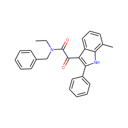 CCN(Cc1ccccc1)C(=O)C(=O)c1c(-c2ccccc2)[nH]c2c(C)cccc12 ZINC000040392431