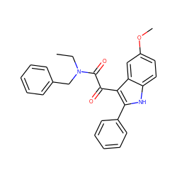 CCN(Cc1ccccc1)C(=O)C(=O)c1c(-c2ccccc2)[nH]c2ccc(OC)cc12 ZINC000040393871