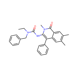 CCN(Cc1ccccc1)C(=O)Nc1c(-c2ccccc2)c2cc(C)c(C)cc2c(=O)n1C ZINC000001537731