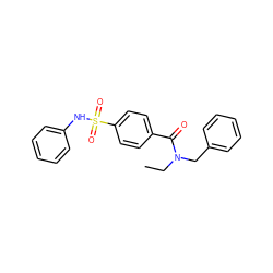 CCN(Cc1ccccc1)C(=O)c1ccc(S(=O)(=O)Nc2ccccc2)cc1 ZINC000030011846