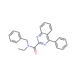 CCN(Cc1ccccc1)C(=O)c1nc(-c2ccccc2)c2ccccc2n1 ZINC000169347394