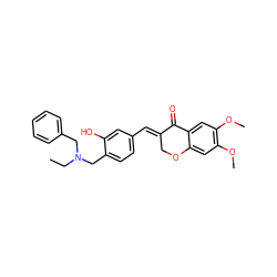 CCN(Cc1ccccc1)Cc1ccc(/C=C2\COc3cc(OC)c(OC)cc3C2=O)cc1O ZINC001772629278