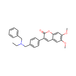 CCN(Cc1ccccc1)Cc1ccc(-c2cc3cc(OC)c(OC)cc3oc2=O)cc1 ZINC000028710695