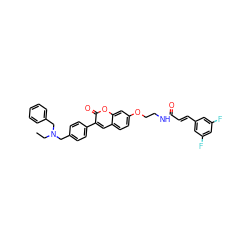 CCN(Cc1ccccc1)Cc1ccc(-c2cc3ccc(OCCNC(=O)/C=C/c4cc(F)cc(F)c4)cc3oc2=O)cc1 ZINC000029131493