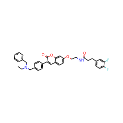 CCN(Cc1ccccc1)Cc1ccc(-c2cc3ccc(OCCNC(=O)CCc4ccc(F)c(F)c4)cc3oc2=O)cc1 ZINC000029131496