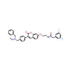 CCN(Cc1ccccc1)Cc1ccc(-c2cc3ccc(OCCNC(=O)Cc4cc(F)cc(F)c4)cc3oc2=O)cc1 ZINC000029131587