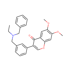 CCN(Cc1ccccc1)Cc1cccc(-c2coc3cc(OC)c(OC)cc3c2=O)c1 ZINC000028710705