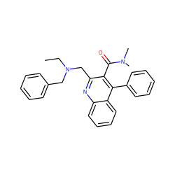 CCN(Cc1ccccc1)Cc1nc2ccccc2c(-c2ccccc2)c1C(=O)N(C)C ZINC000013862482