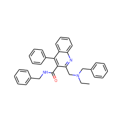 CCN(Cc1ccccc1)Cc1nc2ccccc2c(-c2ccccc2)c1C(=O)NCc1ccccc1 ZINC000013862488