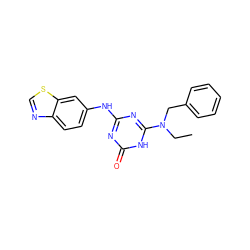 CCN(Cc1ccccc1)c1nc(Nc2ccc3ncsc3c2)nc(=O)[nH]1 ZINC000008582018