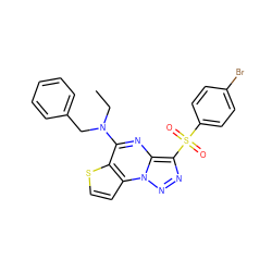 CCN(Cc1ccccc1)c1nc2c(S(=O)(=O)c3ccc(Br)cc3)nnn2c2ccsc12 ZINC000053313420