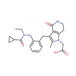 CCN(Cc1ccccc1Cc1c2c(n(CC(=O)O)c1C)CCNC2=O)C(=O)C1CC1 ZINC000205438125