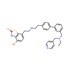 CCN(Cc1ccncc1)Cc1cccc(-c2ccc(CCNCCc3ccc(O)c4[nH]c(=O)sc34)cc2)c1 ZINC000073197804